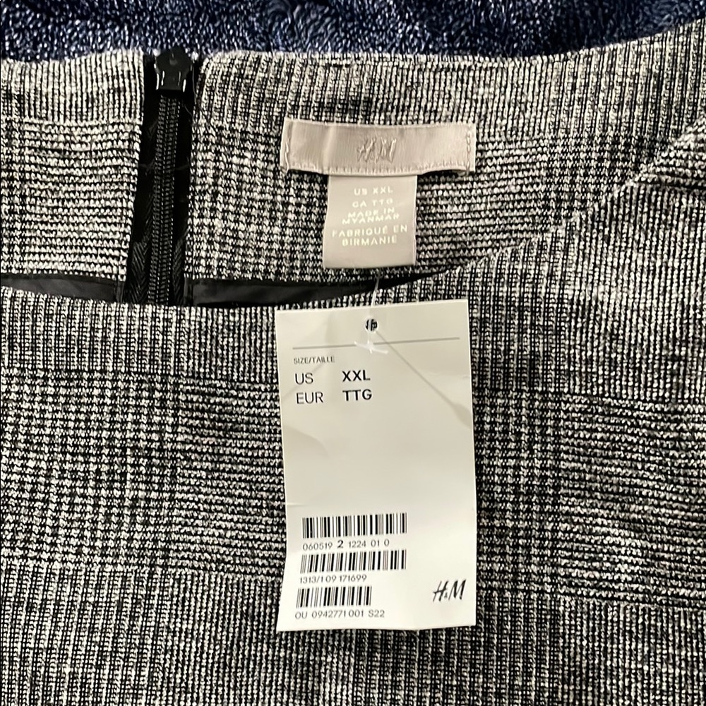 H&M Black and White Plaid Dress